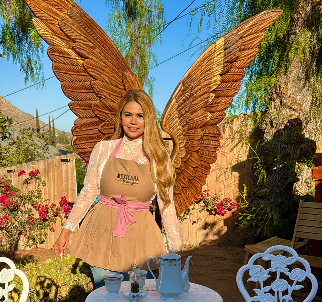 Mandil “Camel Rosa” – Mexicana de Corazón by Gabby 🤎🌸